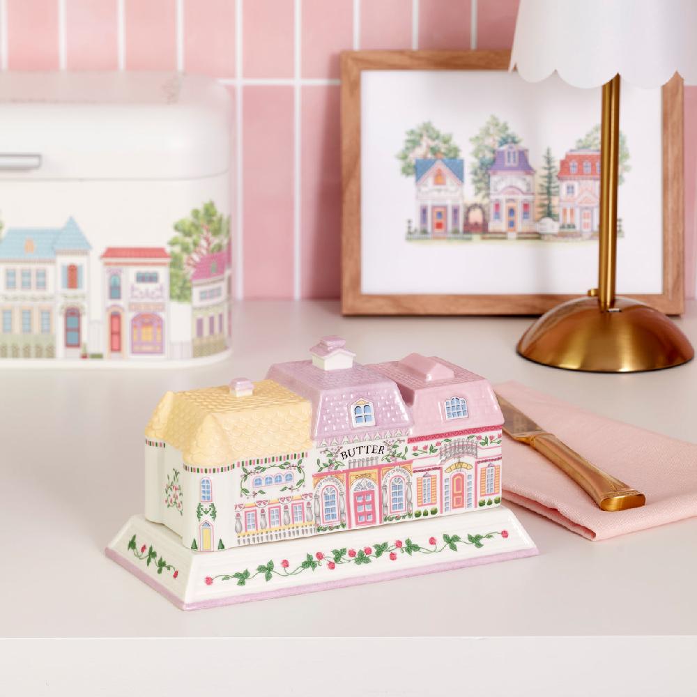 Reed & Barton Lenox Spice Village Covered Butter Dish