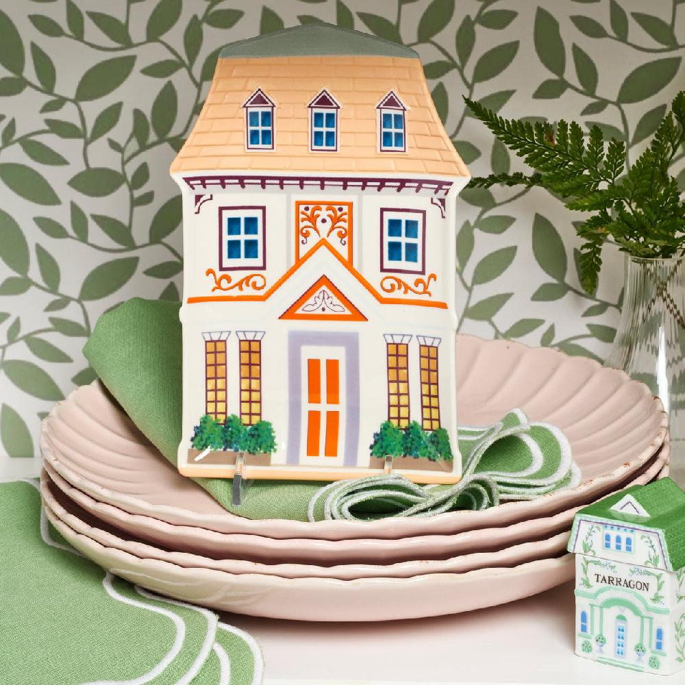 Reed & Barton Lenox Spice Village House Accent Plates Set Of 4