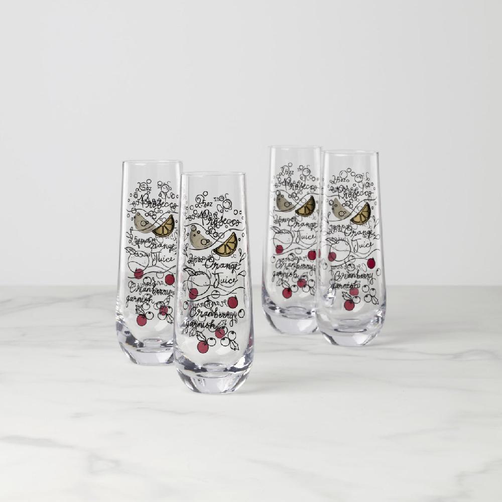 reed & barton Make Merry Stemless Flute Glasses - Set Of 4