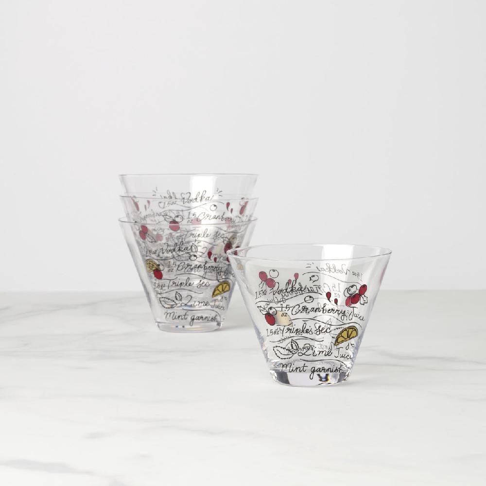 reed & barton Make Merry Stemless Martini Glasses - Set Of 4