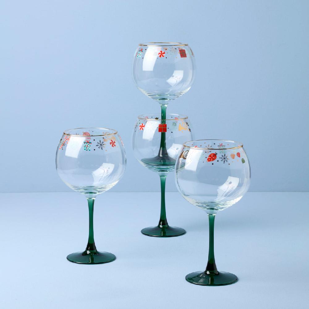 Reed & Barton Nutcracker Ballet Balloon Wine Glasses Set Of 4