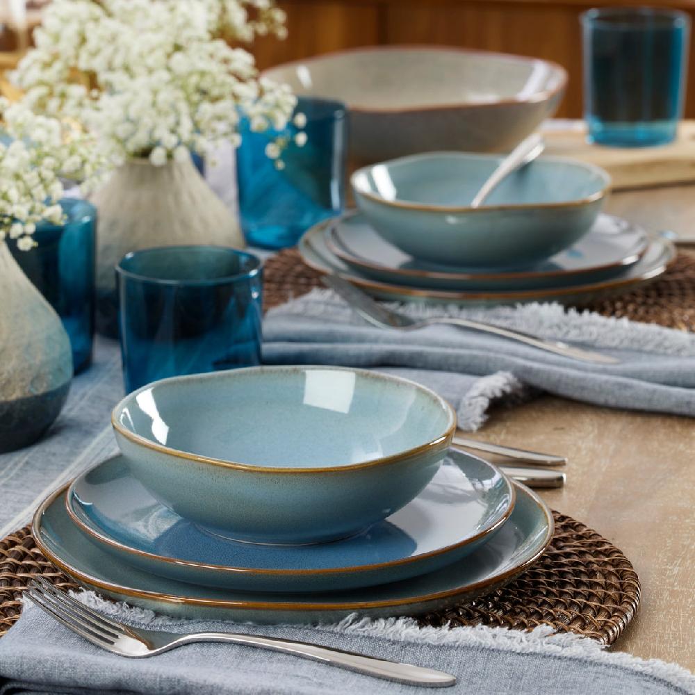Reed & Barton Organic Shades Blue 12-Piece Dinnerware Set