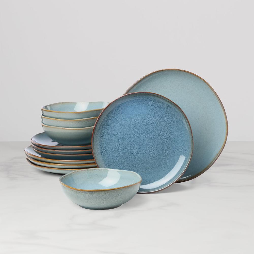 reed & barton Organic Shades Blue 12-Piece Dinnerware Set