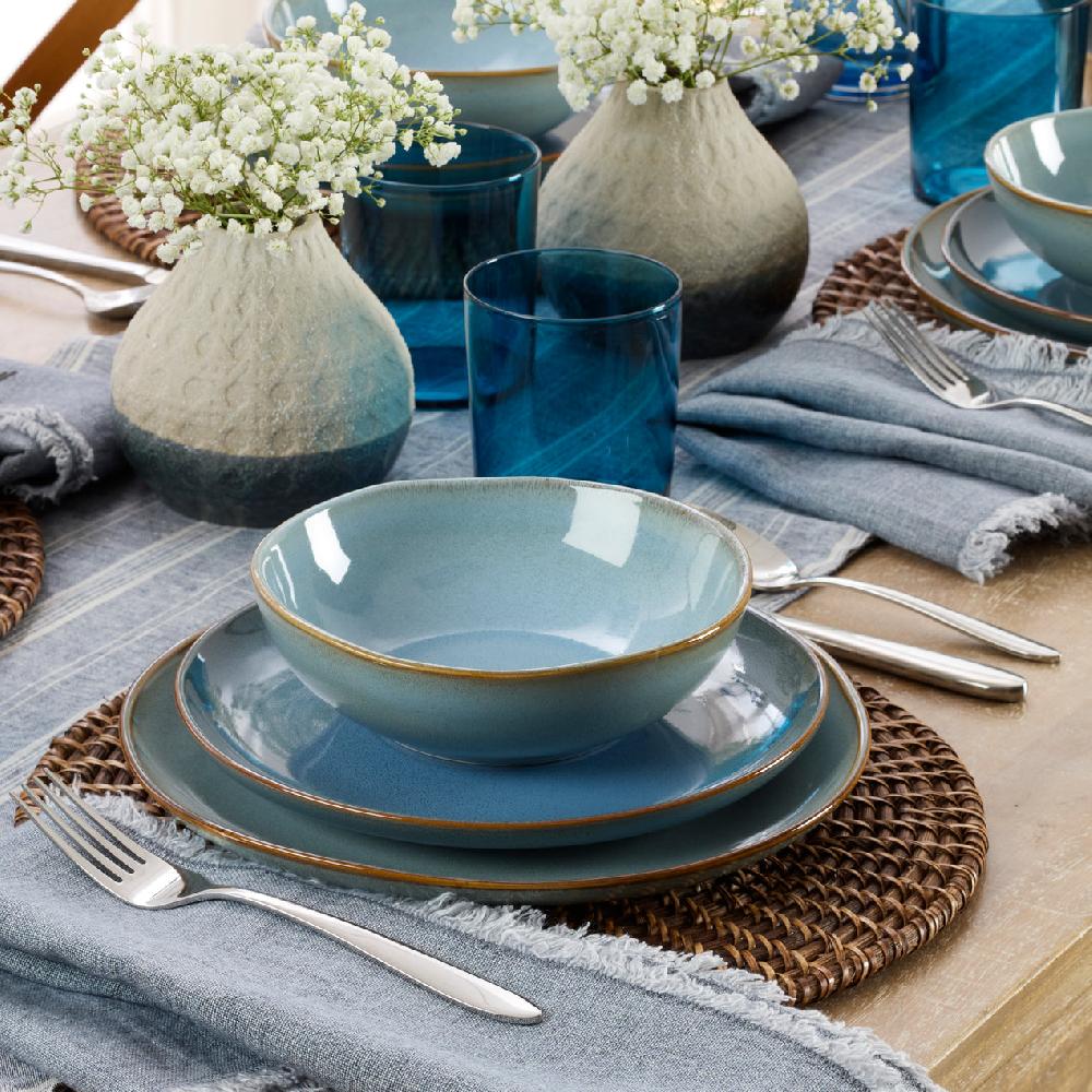 Reed & Barton Organic Shades Blue 18-Piece Dinnerware Set