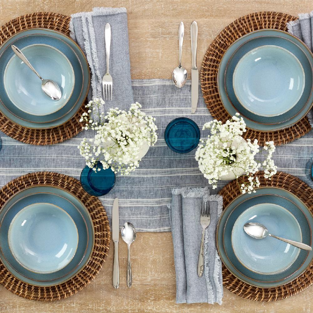 Reed & Barton Organic Shades Blue 18-Piece Dinnerware Set