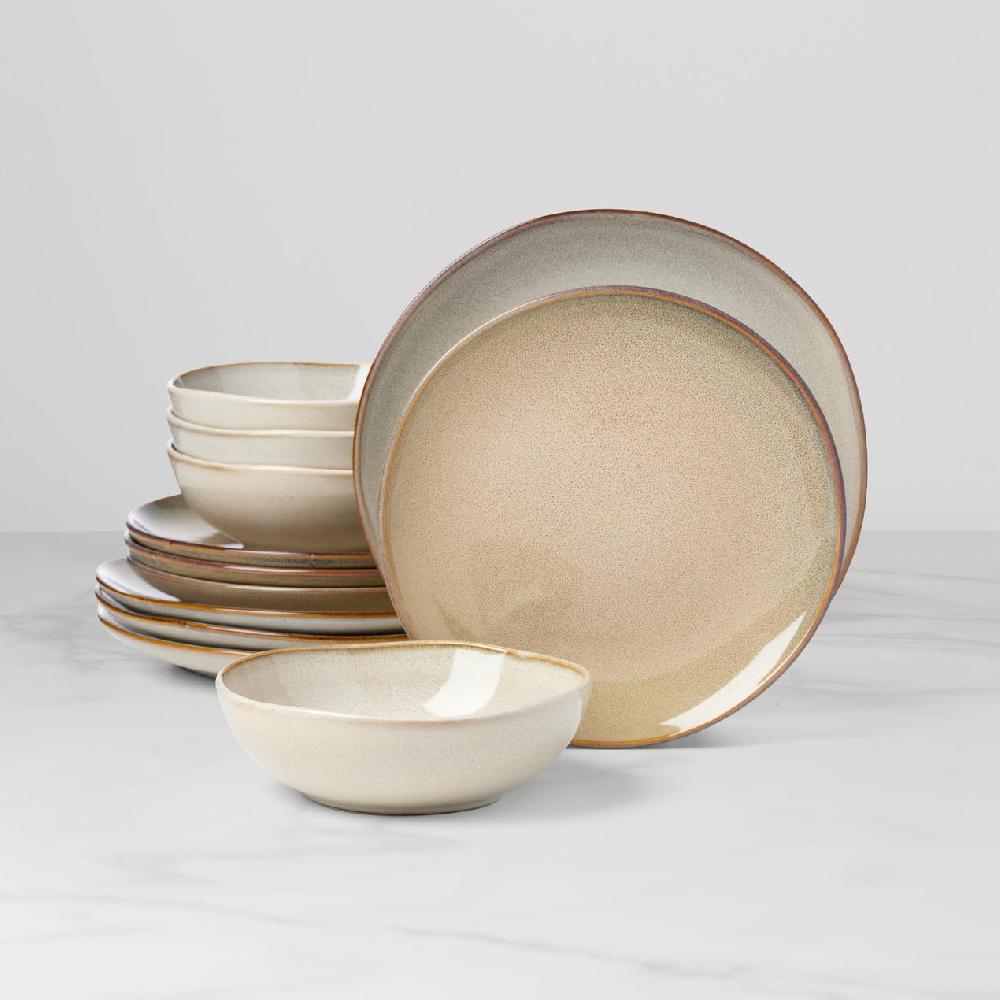 reed & barton Organic Shades Oatmeal 12-Piece Dinnerware Set