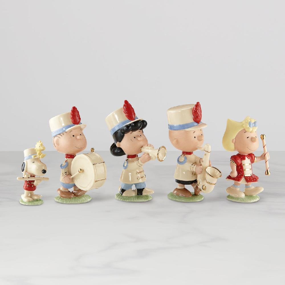 reed & barton Peanuts 5-Piece Marching Band Figurine Set