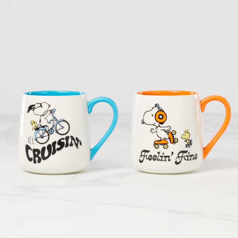 reed & barton Peanuts Mugs - Set of 2 - Cruisin'-Feelin' Fine