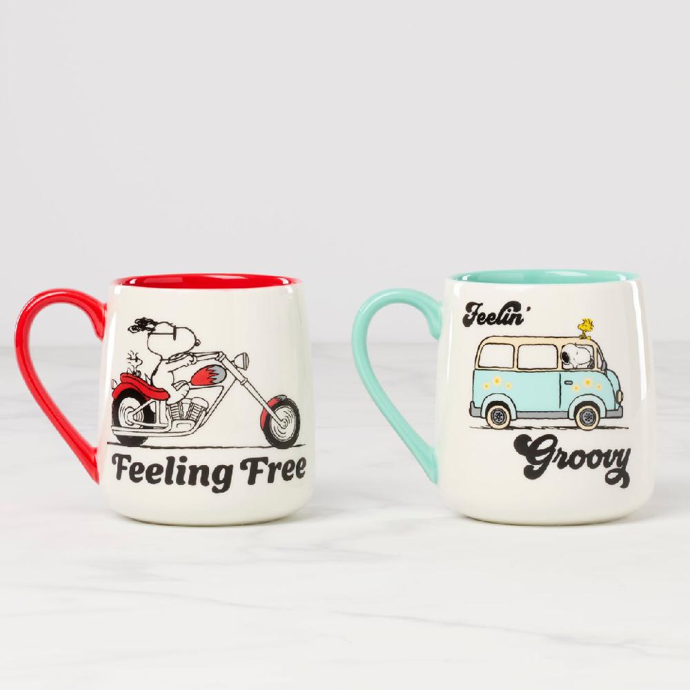 Reed & Barton Peanuts Mugs - Set Of 2 - Groovy-Feeling Free