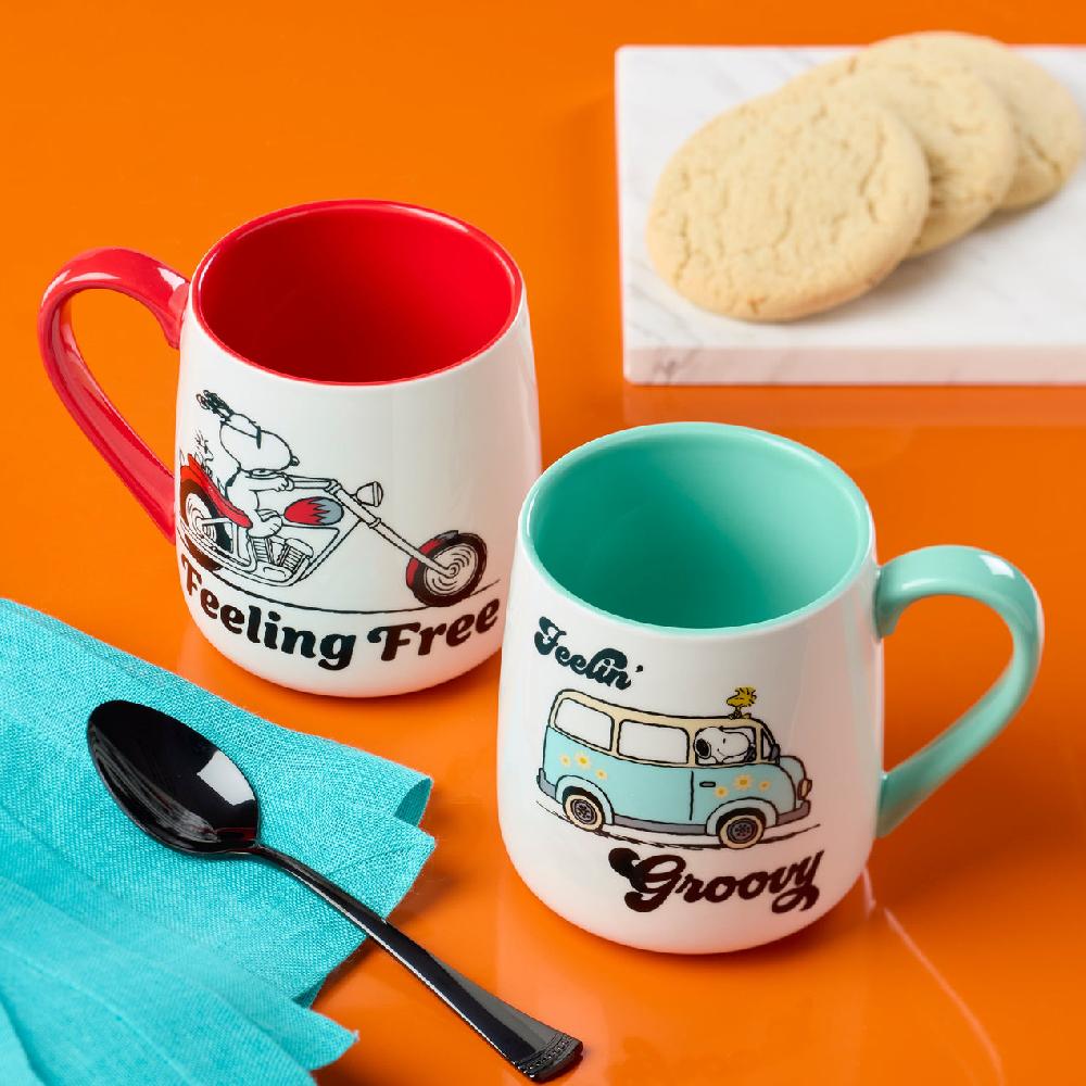 Reed & Barton Peanuts Mugs - Set Of 2 - Groovy-Feeling Free