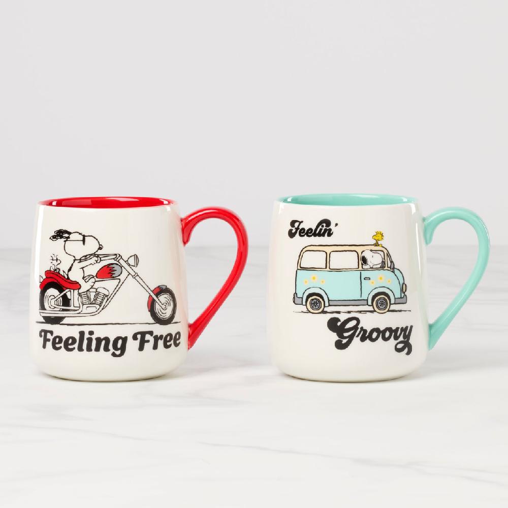 reed & barton Peanuts Mugs - Set of 2 - Groovy-Feeling Free