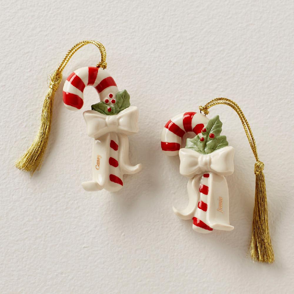 reed & barton Personalized Forever Friends Candy Cane 2-Piece Ornament Set