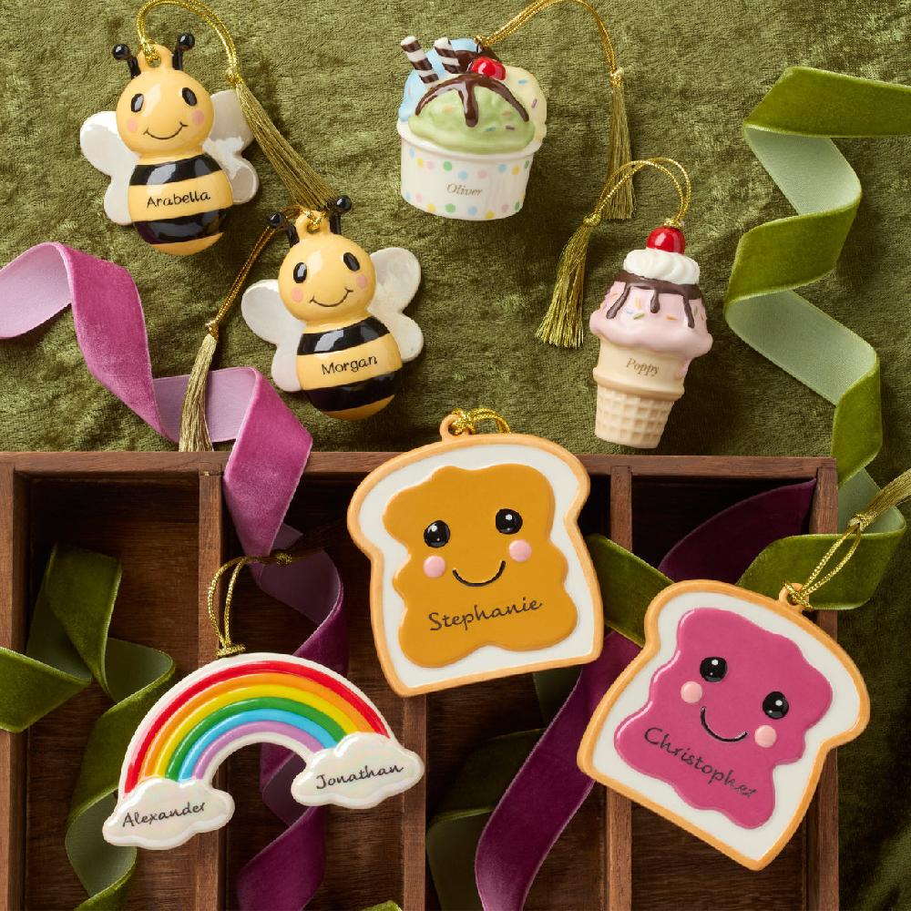 Reed & Barton Personalized Forever Friends Ice Cream 2-Piece Ornament Set