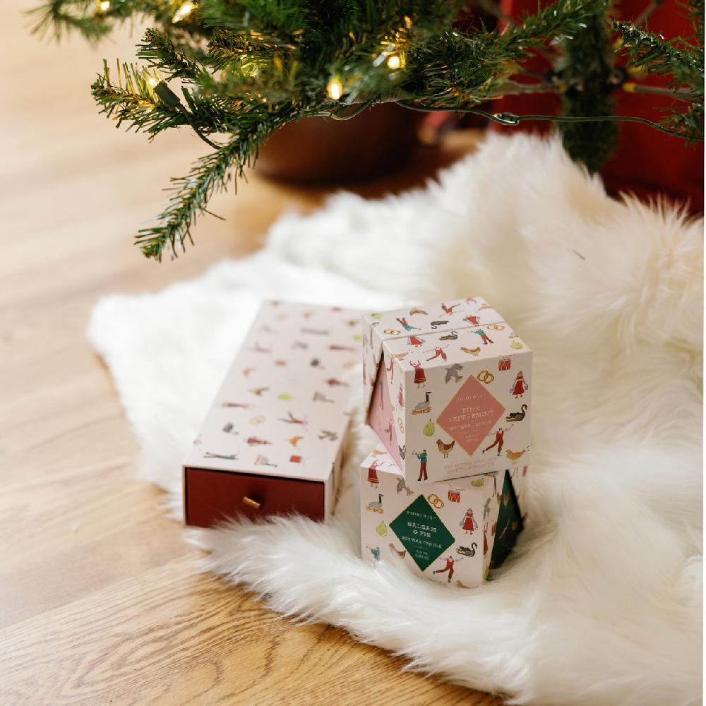 Reed & Barton Pink Peppermint 4.5-oz Soy Wax Holiday Candle Gift Boxed