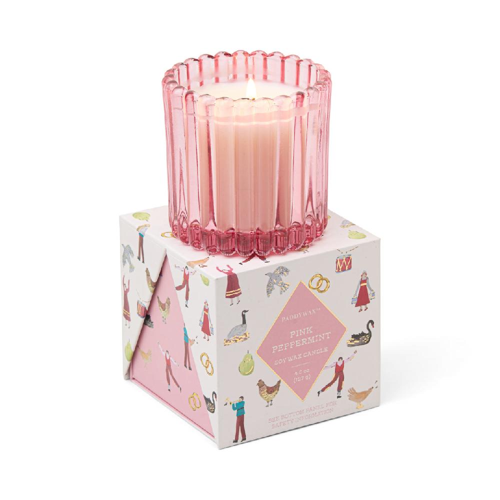 reed & barton Pink Peppermint 4.5-oz Soy Wax Holiday Candle Gift Boxed