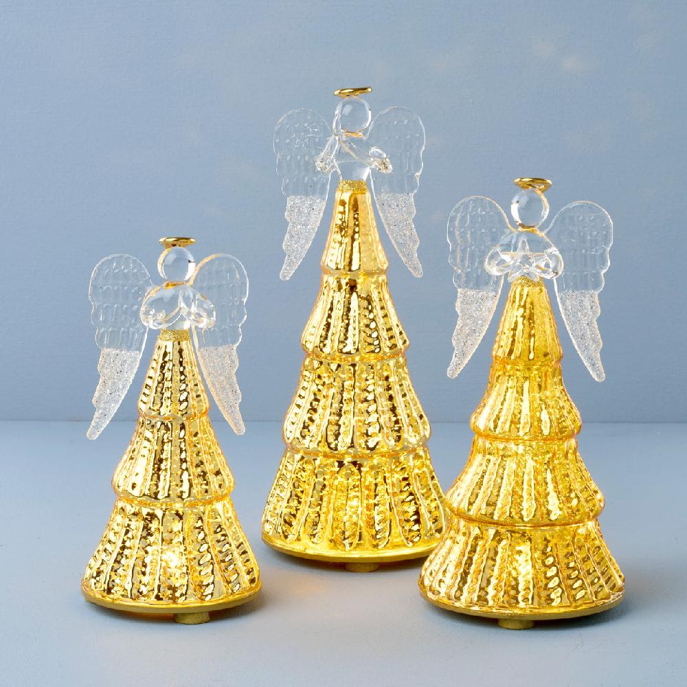 Reed & Barton Radiant Light Lit Angel Figurines 3-Piece Set