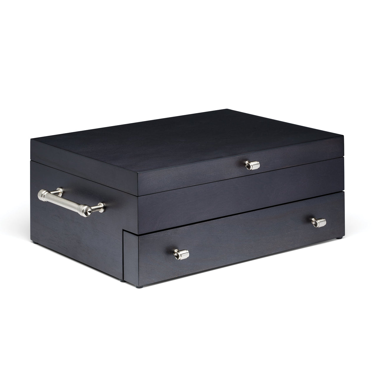 reed & barton 2 Tier Wood Charcoal Flatware Chest