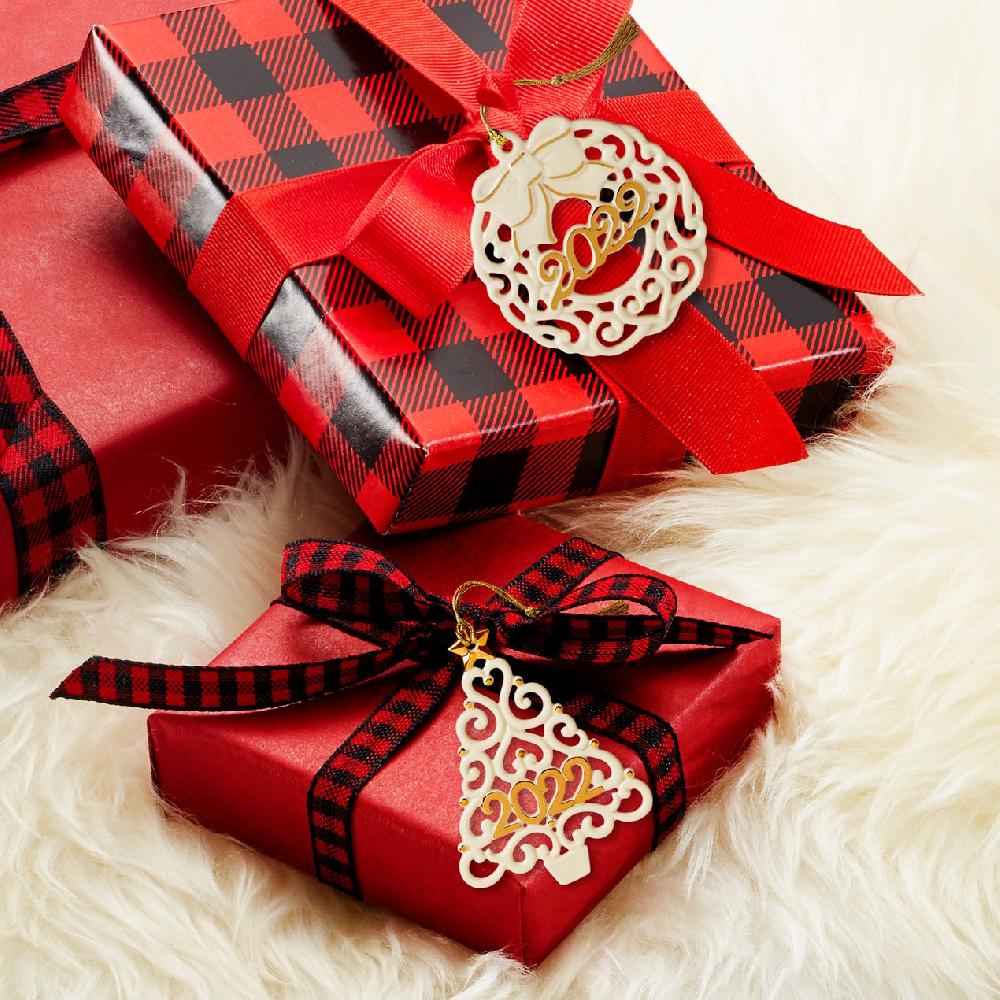 Reed & Barton 2022 Wreath & Tree Ornaments - S/2