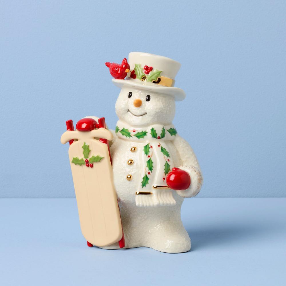 reed & barton 2025 Snowman With Sled Figurine