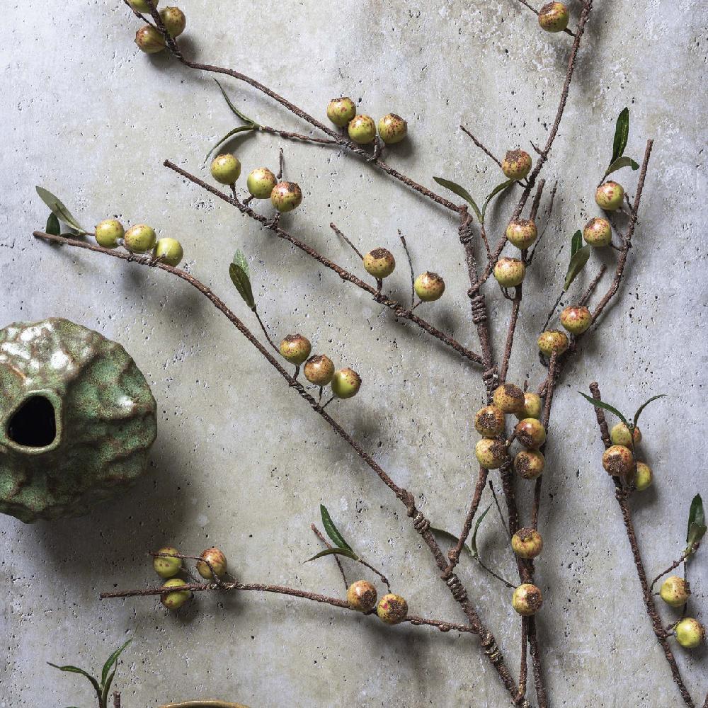 reed & barton Artificial Rosehip Stem Dappled