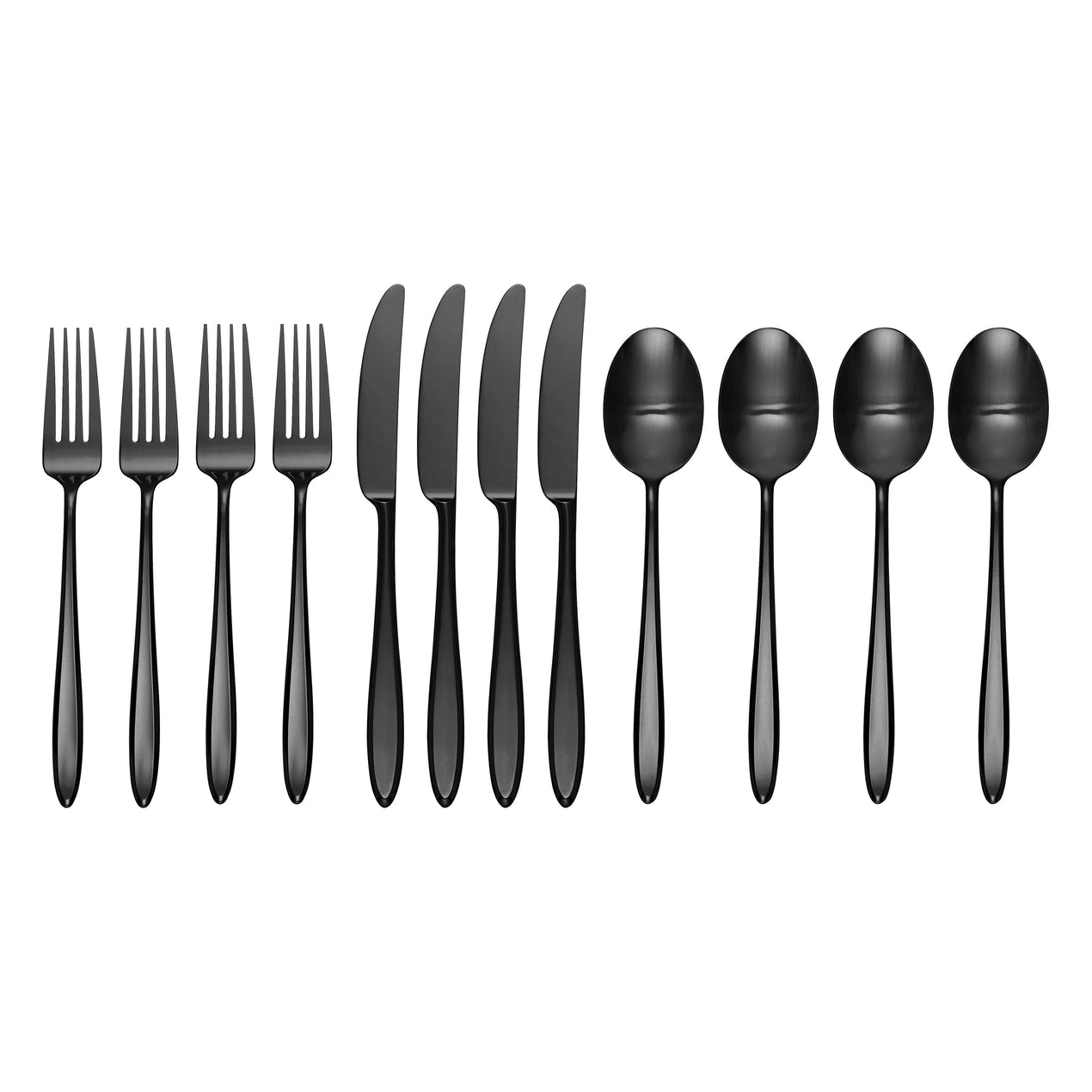 Reed & Barton Ayla Black Satin 12 Piece Flatware Set