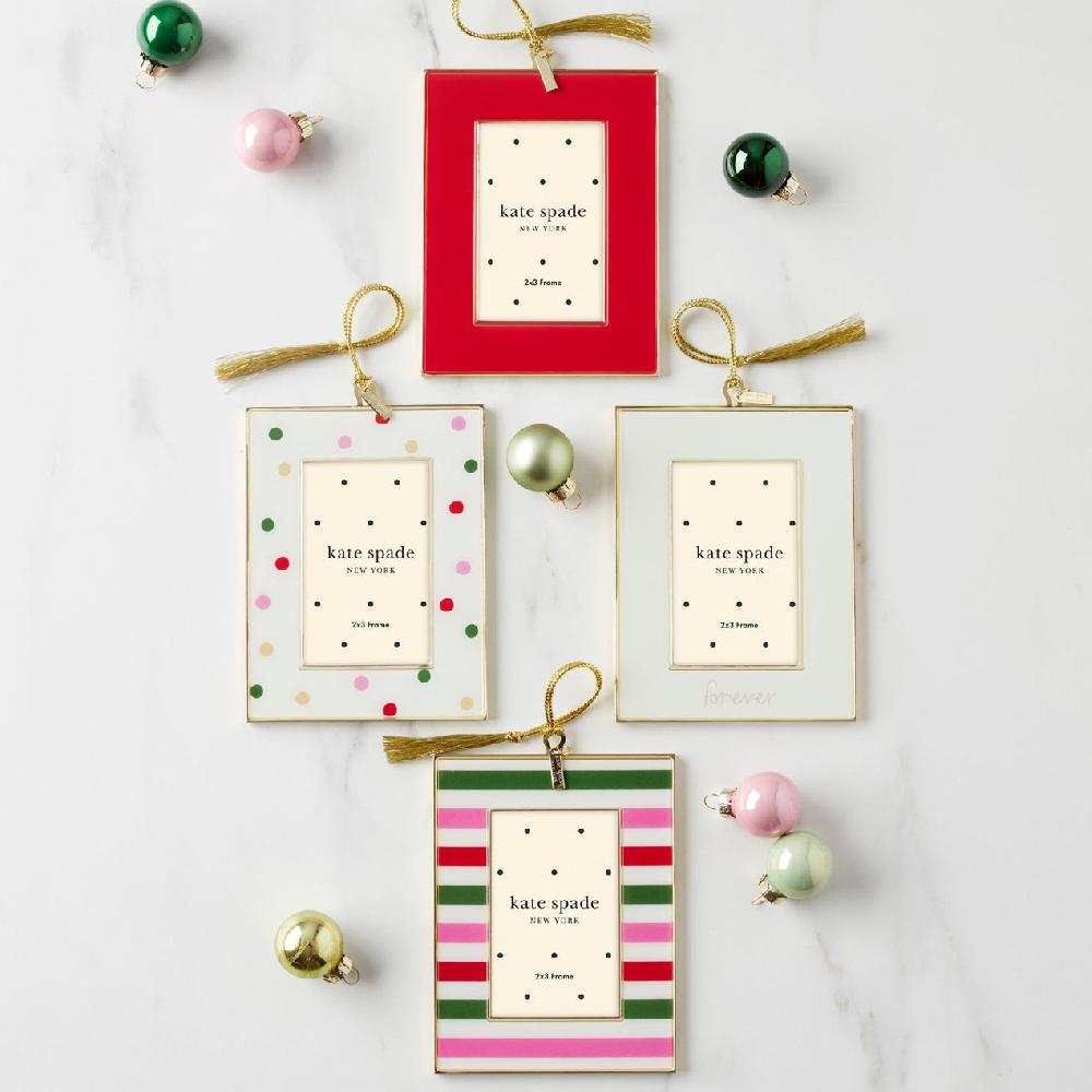 Reed & Barton Be Jolly Mini Frame Ornament - Red