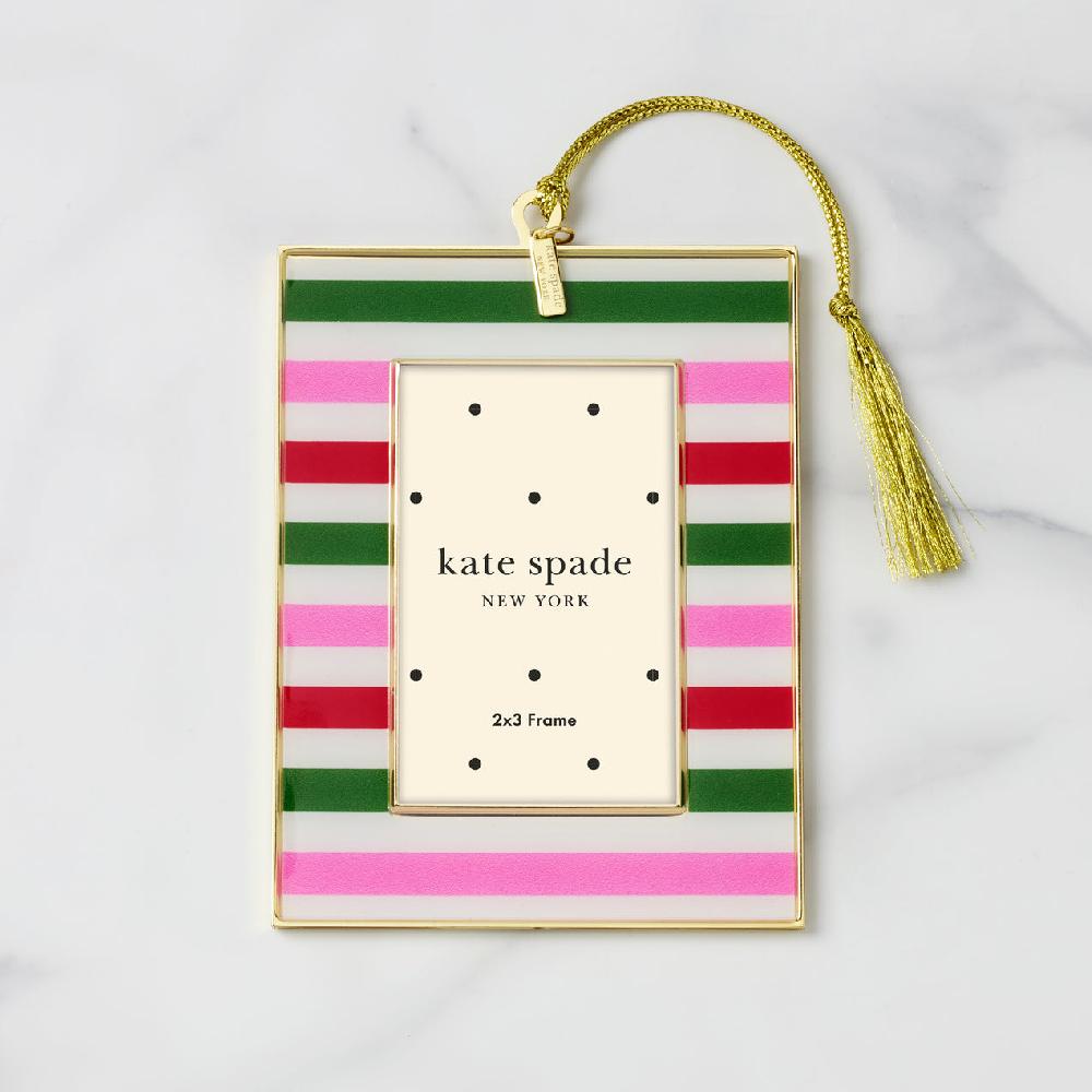 reed & barton Be Jolly Mini Frame Ornament - Stripe