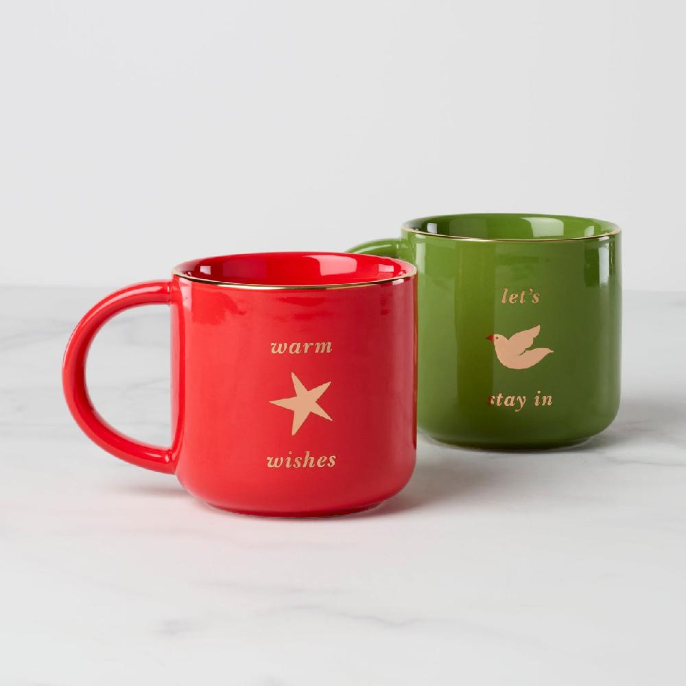 Reed & Barton Be Jolly Warm Wishes Mugs - Set Of 2