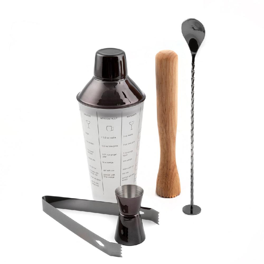 reed & barton Black Mixology Shaker Tool Set 5 pc