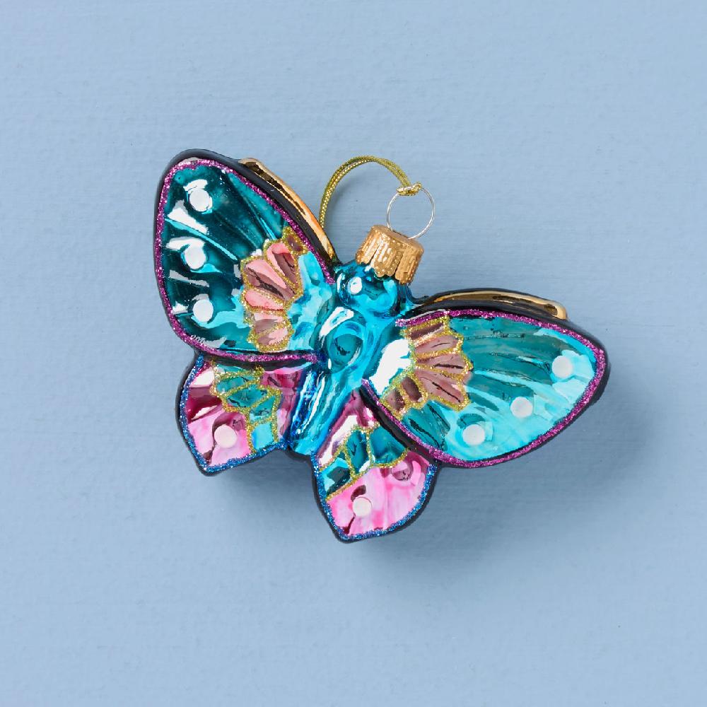 reed & barton Blown Glass Butterfly Ornament