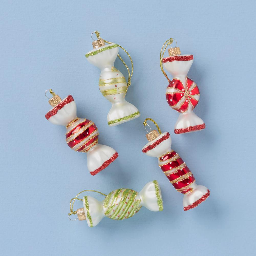 reed & barton Blown Glass Candy Ornaments - Set Of 5