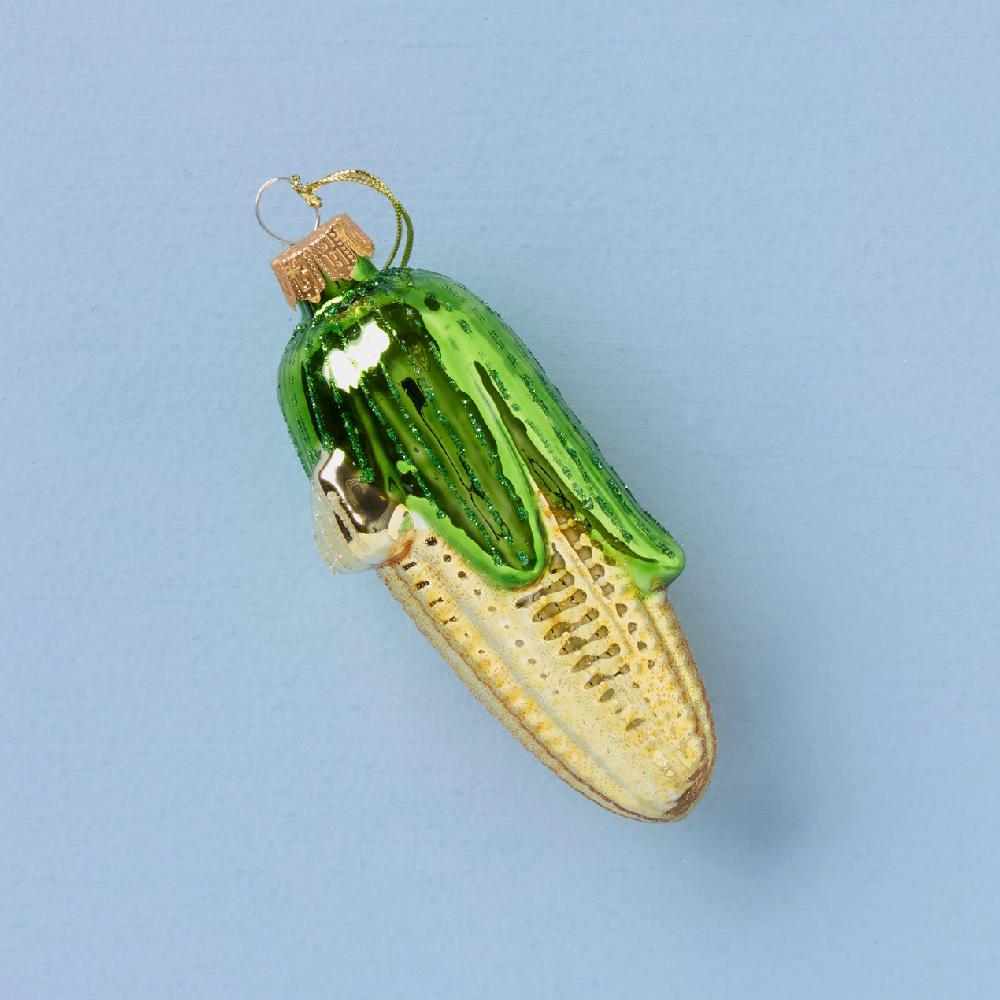 reed & barton Blown Glass Corn On The Cob Ornament