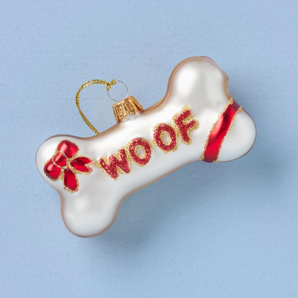 reed & barton Blown Glass Dog Bone Ornament