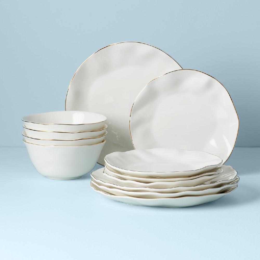reed & barton Blue Bay White 12-Piece Dinnerware Set