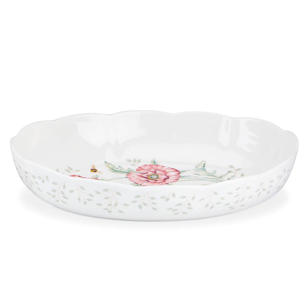 Reed & Barton Butterfly Meadow Scalloped Oval Baker
