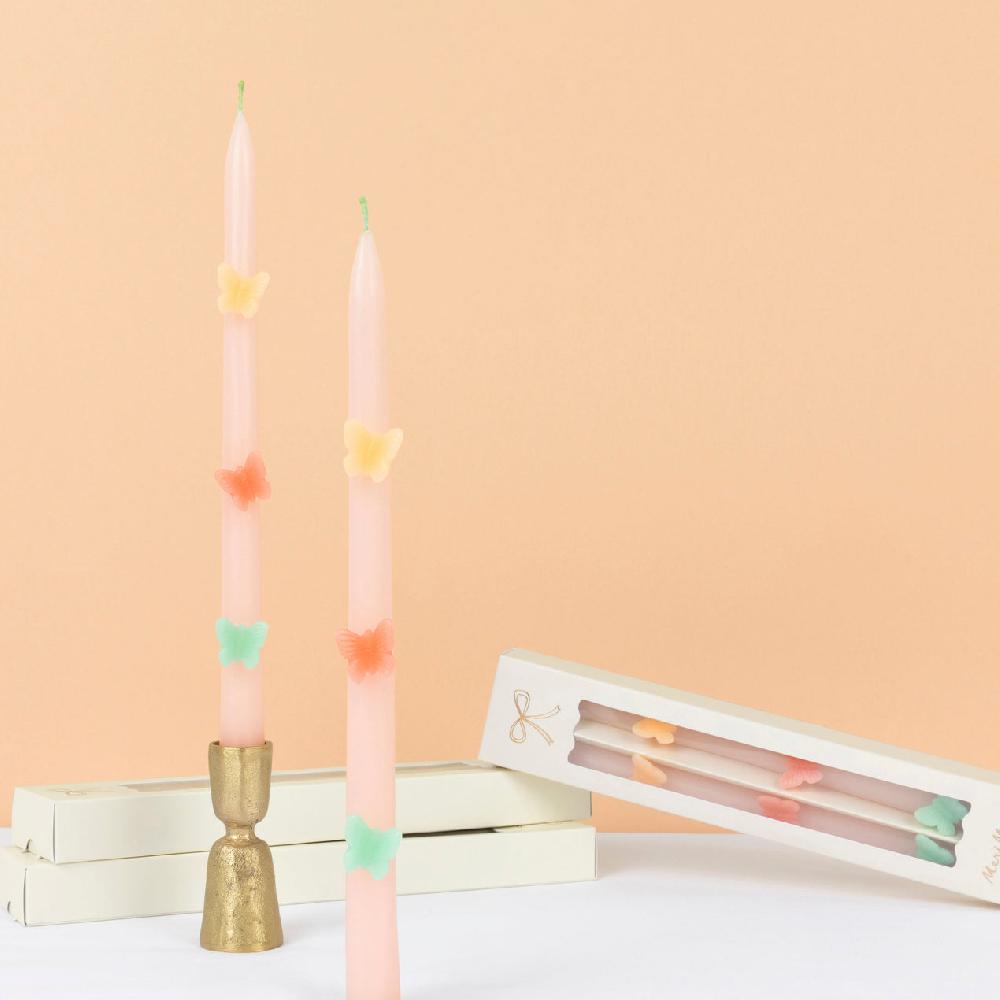 Reed & Barton Butterfly Taper Candles