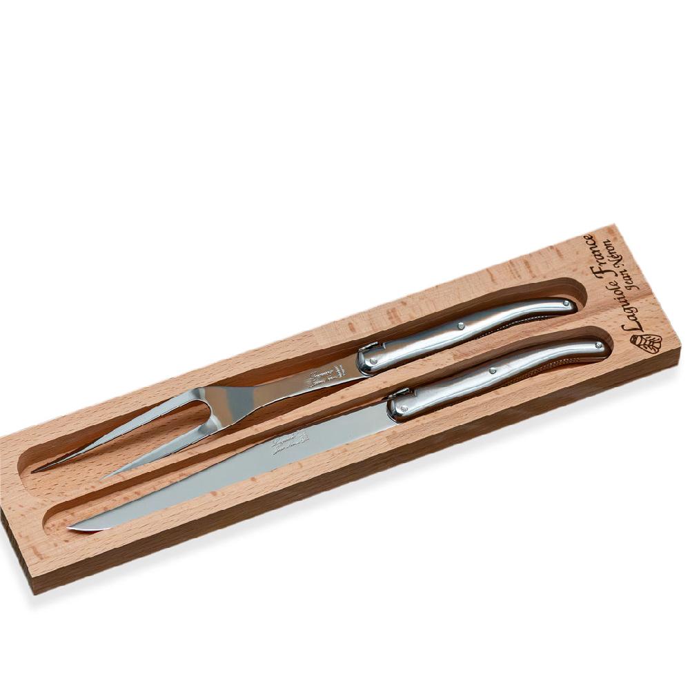 reed & barton Carving Set with Wood Tray Platine
