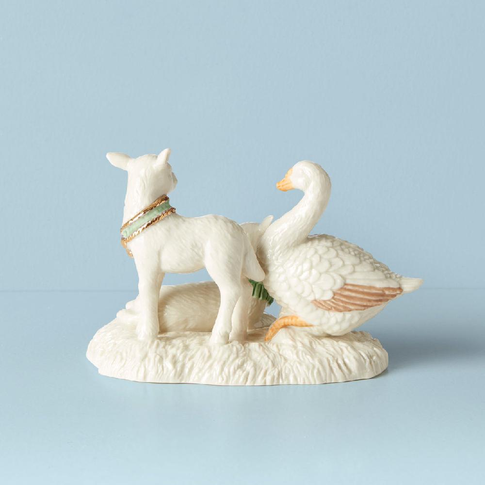 Reed & Barton First Blessing Goose & Lambs Figurine