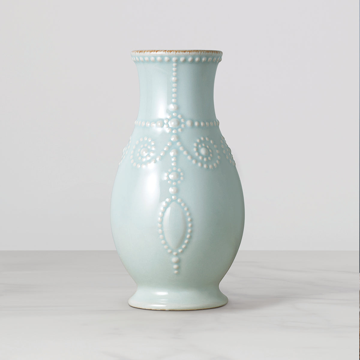 reed & barton French Perle Ice Blue Fluted Vase