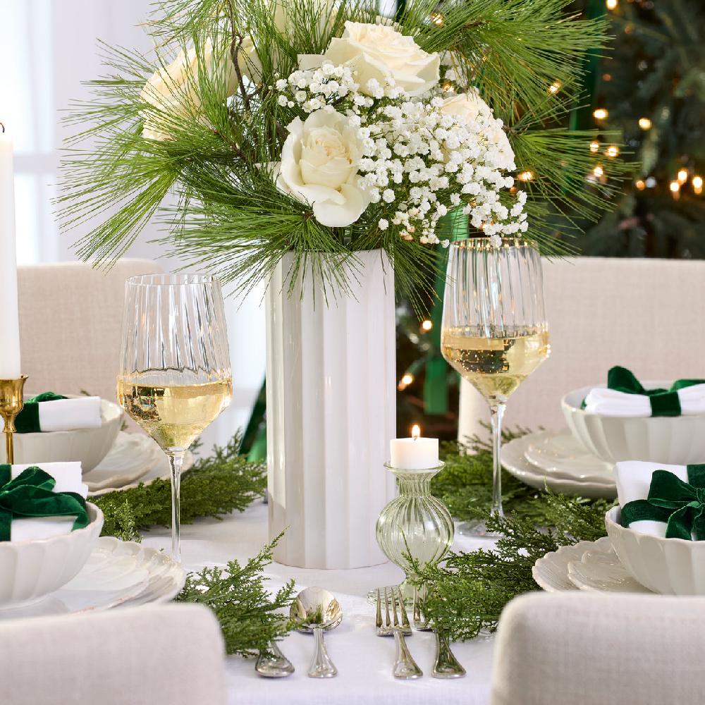 Reed & Barton French Perle Scallop Cylinder Vase