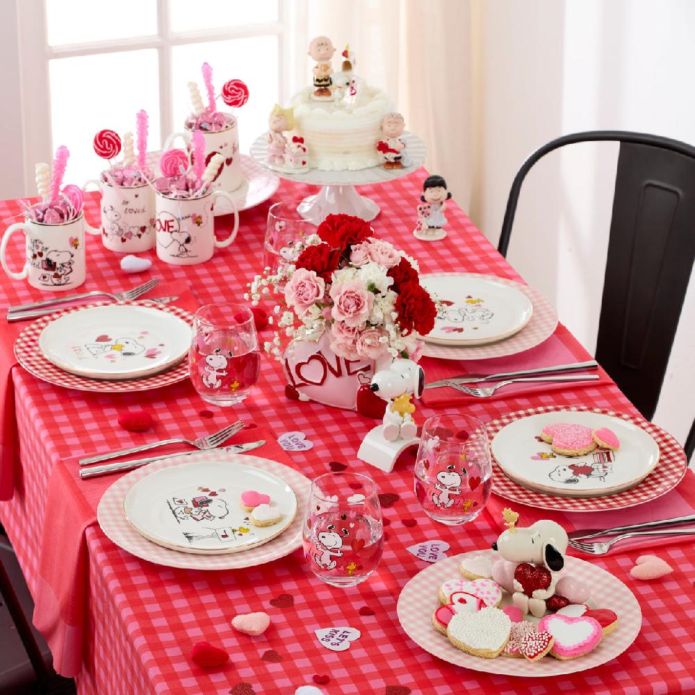 Reed & Barton Gingham Pink Dinner Plates - Set Of 4