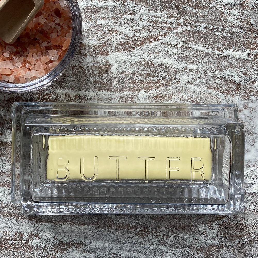 Reed & Barton Glass Butter Dish