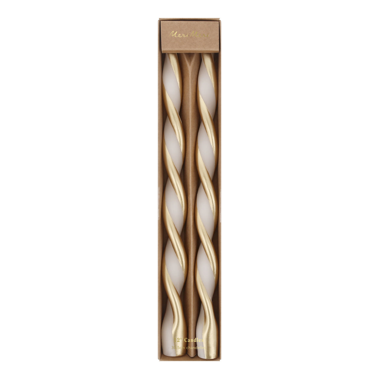 Reed & Barton Gold Stripe Twist Candles Set Of 2