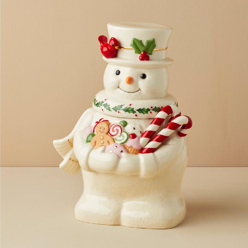 reed & barton Happy Holly Days Snowman Cookie Jar