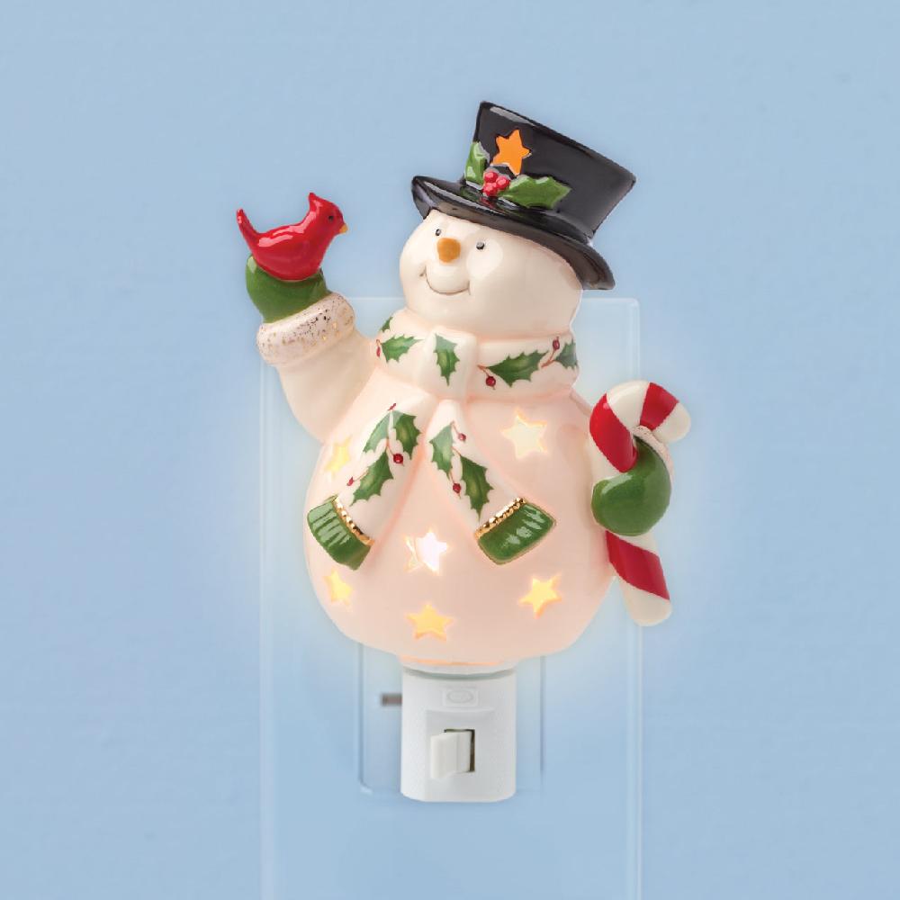 reed & barton Happy Holly Days Snowman Night Light