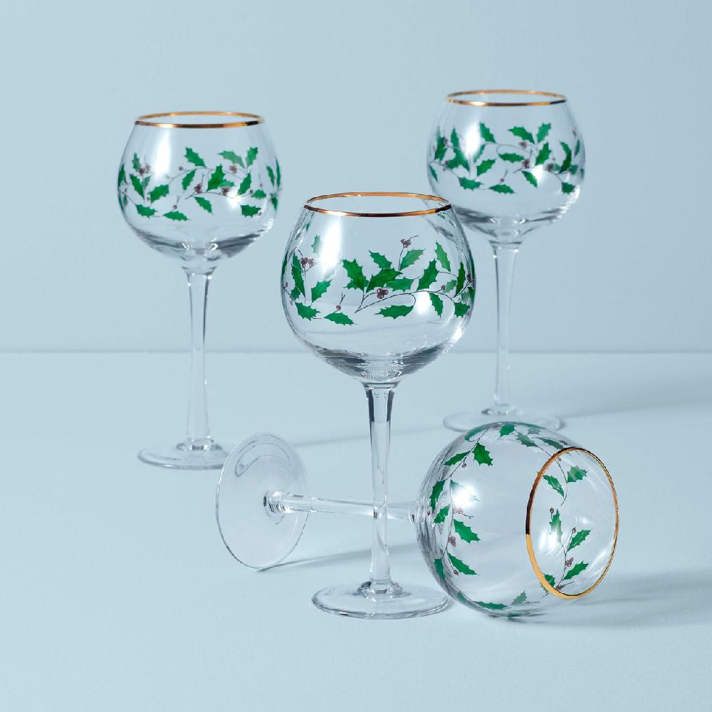 reed & barton Holiday Balloon Glasses - Set Of 4