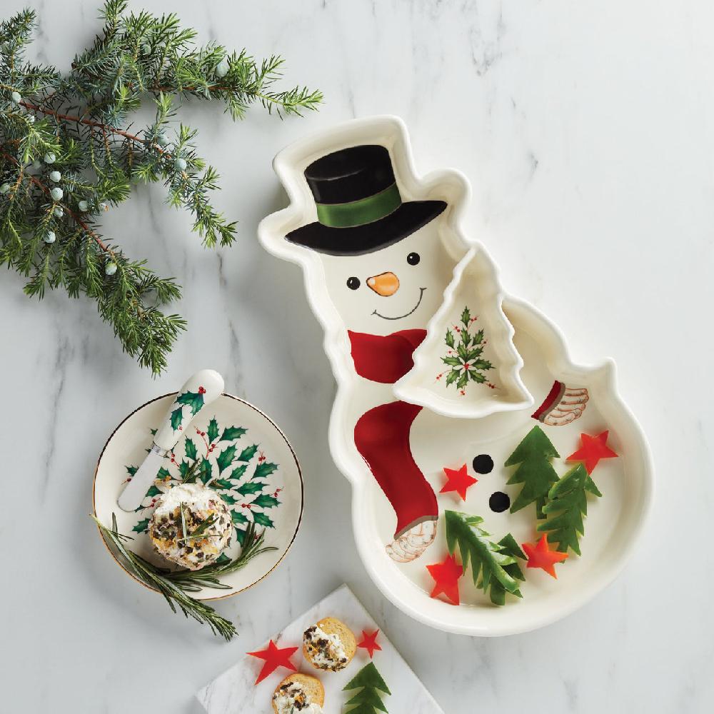 Reed & Barton Holiday Cheese Plate & Knife Set