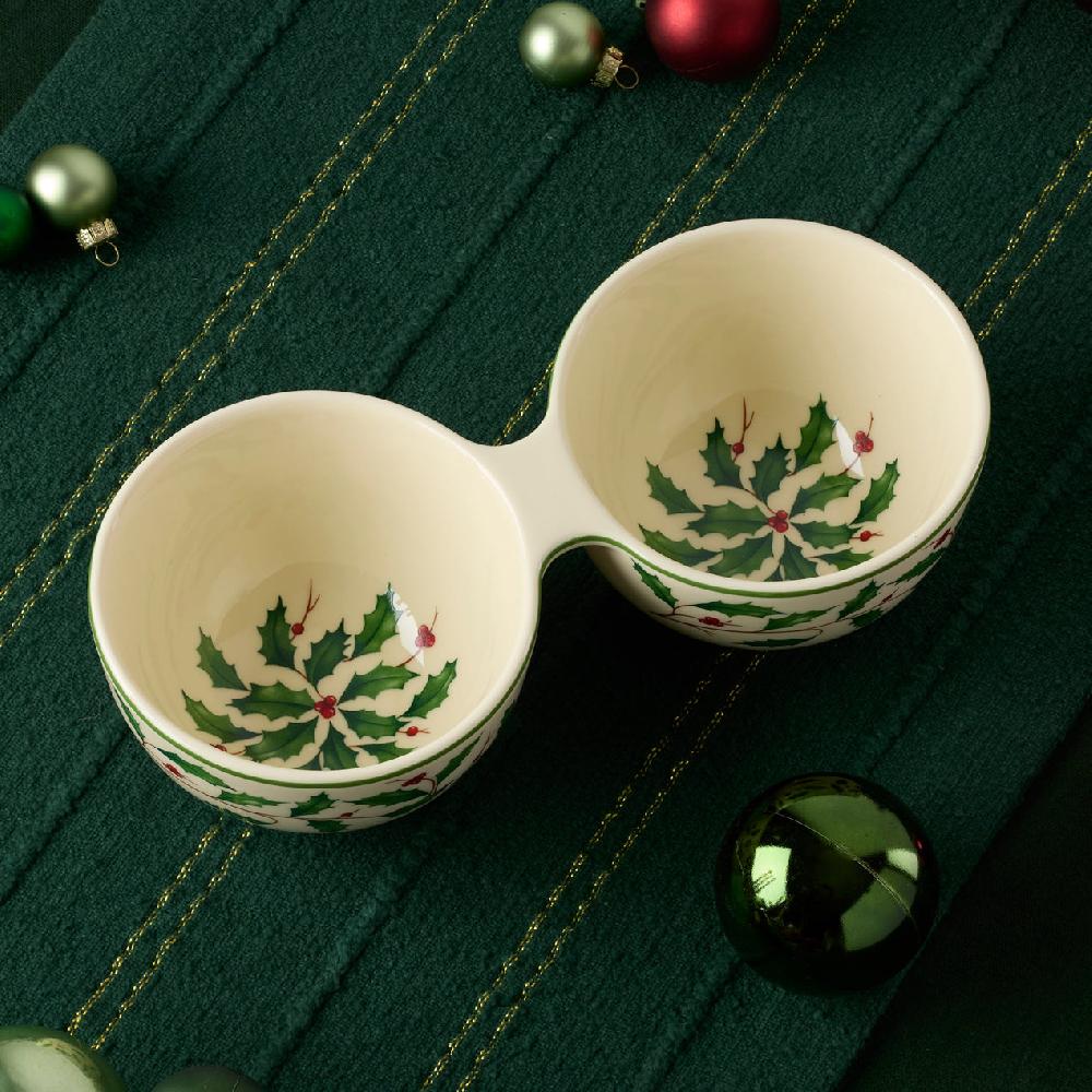 Reed & Barton Holiday Double Dip Bowl