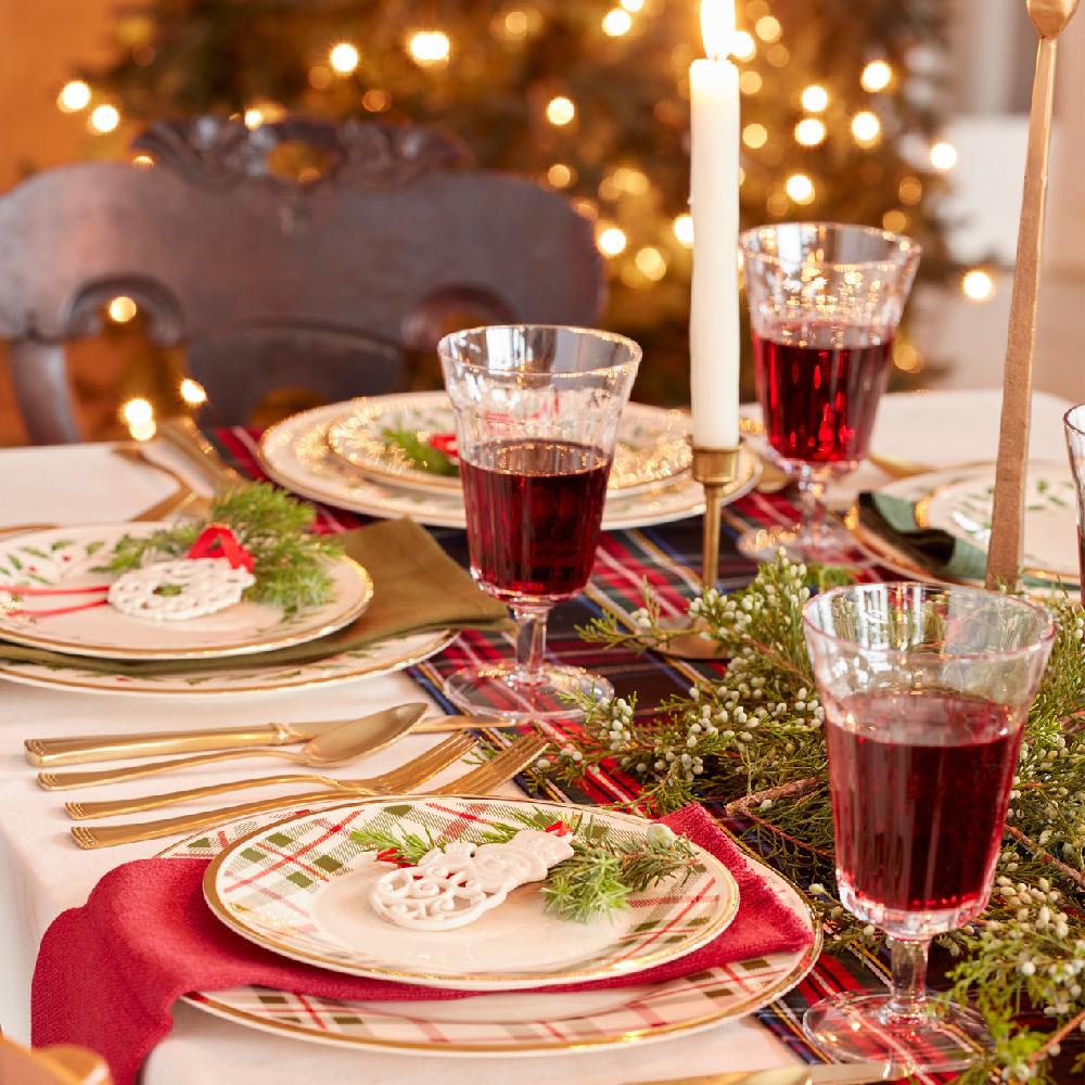 Reed & Barton Holiday Plaid 12-Piece Dinnerware Set
