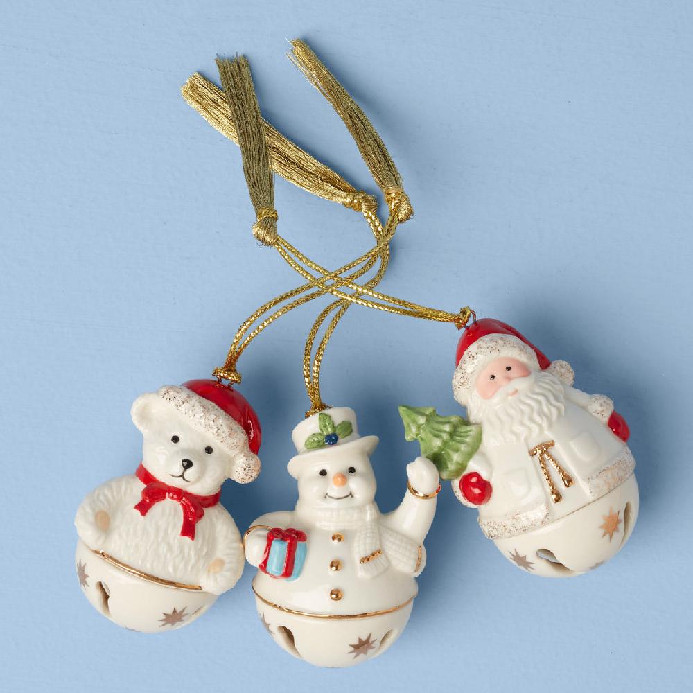 Reed & Barton Jingle Bell Ornaments - Set Of 3